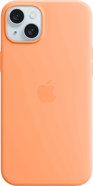 <p>Apple Silikondeksel med MagSafe til iPhone 15 Plus, appelsinsorbet</p>