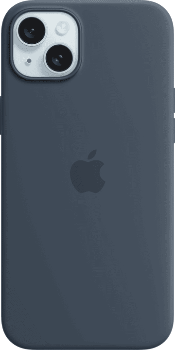 <p>Apple Silikondeksel med MagSafe til iPhone 15 Plus, stormblå</p>