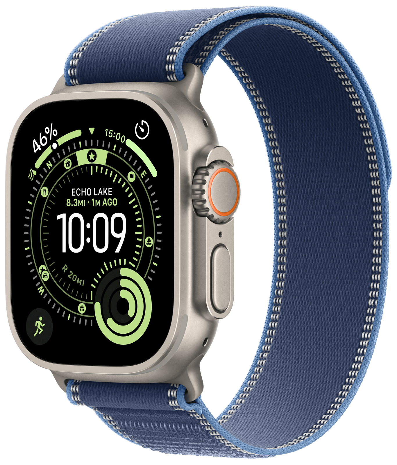 <p>Apple Watch Ultra 3 titanium case 49mm, blå trial loop, S/M</p>