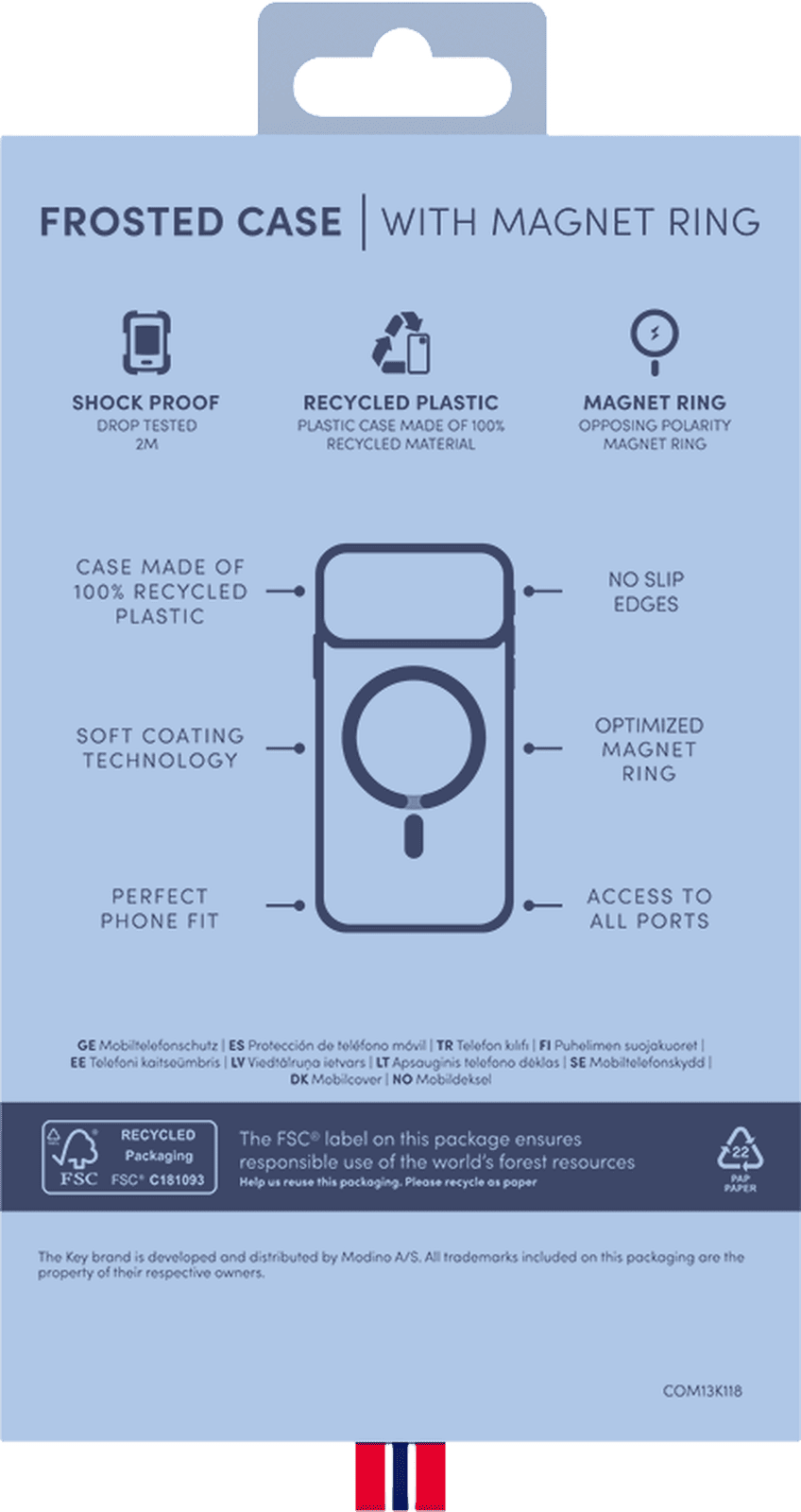 <p>Key frosted case med MagSafe til iPhone 18 Pro / 17 Pro, bl&aring;</p>