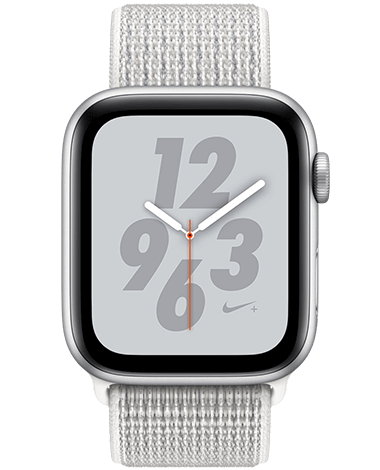 Apple Watch 4 Nike+ GPS 44mm, sølv/hvit