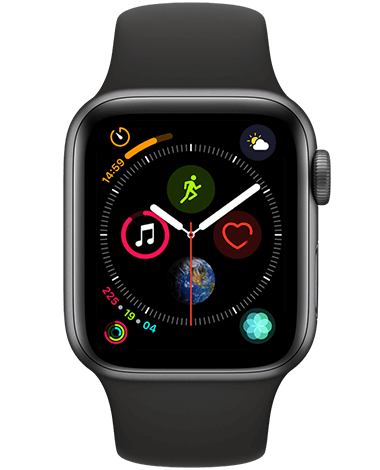 Apple Watch 4 GPS, 40 mm, grå/svart
