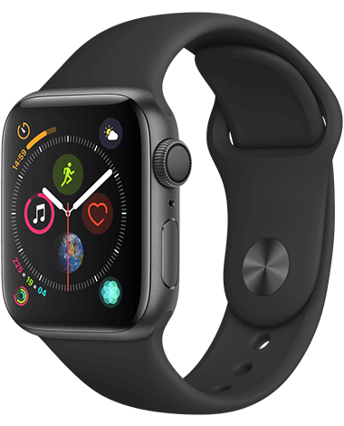 Apple Watch 4 GPS, 40 mm, grå/svart