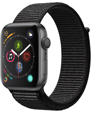 Apple Watch 4 GPS, 44 mm, grå/svart