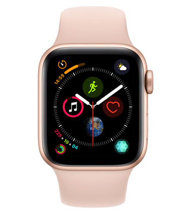 Apple Watch 4 med 4G, 40mm, gull alu, rosa Sport Band