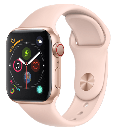 Apple Watch 4 med 4G, 40mm, gull alu, rosa Sport Band