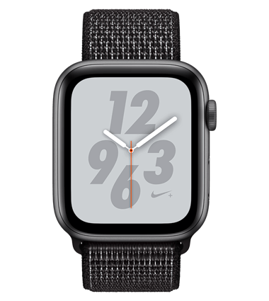 Apple Watch 4 med 4G, Nike+, 44mm, grå alu, svart Nike Loop
