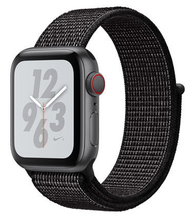 Apple Watch 4 med 4G, Nike+, 40mm, grå alu, svart Nike Loop