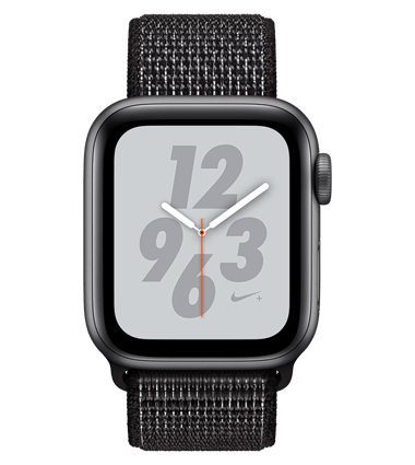 Apple Watch 4 med 4G, Nike+, 40mm, grå alu, svart Nike Loop