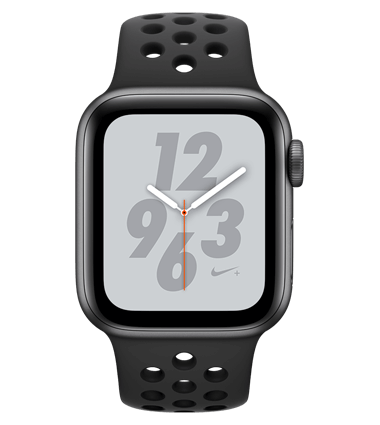 Apple Watch 4 med 4G, Nike+, 40mm, grå alu, grå/svart Nike Band