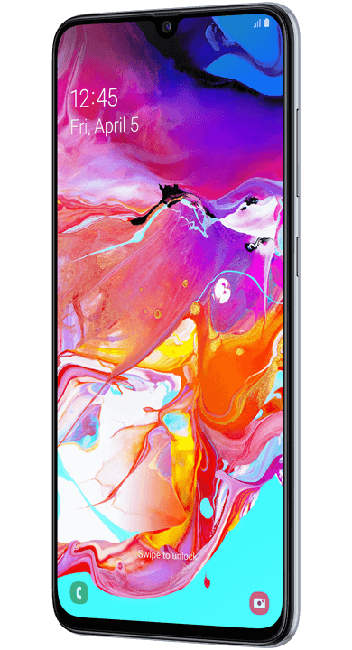 Samsung Galaxy A70, hvit